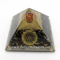 Shungite Chips Orgone Pyramid With Meru Shreeyantra Symbol