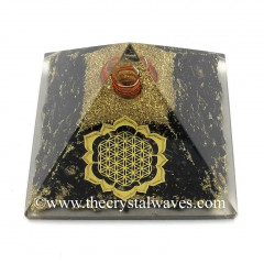 Shungite Chips Orgone Pyramid With New Flower Of Life Symbol