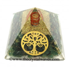 Green Aventurine Chips Orgone Pyramid With New Tree Of Life Symbol