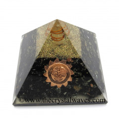 Shungite Chips Orgone Pyramid With Sun Symbol
