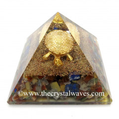 Chakra Chips Orgone Pyramid With Fengshui / Vastu Tortoise
