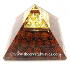 Rudraksha Beads Orgone Pyramid With Vastu / Lemurian Pyramid Plate