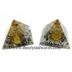 Rainbow Moonstone Chips Orgone Pyramid With Shree Ganesha Protection Yantra