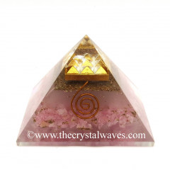 Glow In Dark GID Rose Quartz  Chips Orgone Pyramid With 9 Pyramid Plate