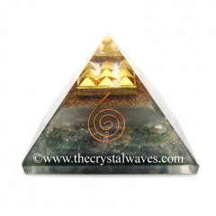 Glow In Dark GID Labradorite Chips Orgone Pyramid With 9 Pyramid Plate