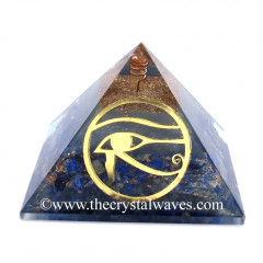 Glow In Dark GID Lapis Lazuli Chips Orgone Pyramid With Horus Eye Symbol