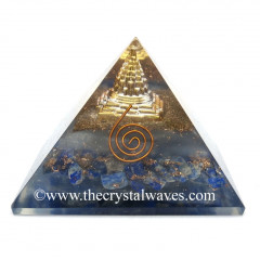 Glow In Dark GID Lapis Lazuli Chips Orgone Pyramid With Shreeyantra