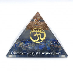 Glow In Dark GID Lapis Lazuli Chips Orgone Pyramid With Om