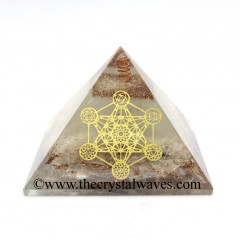 Glow In Dark GID Selenite Orgone Chips Pyramid 7 Chakra Metatron's Cube Symbol