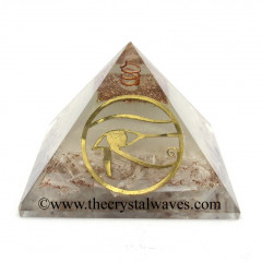 Glow In Dark GID Selenite Chips Orgone Pyramid With Horus Eye Symbol