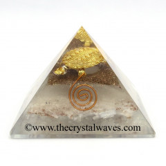Glow In Dark GID Selenite  Chips Orgone Pyramid With Fengshui / Vastu Tortoise