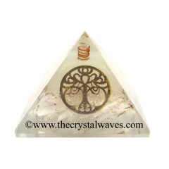 Glow In Dark GID Selenite Chips Orgone Pyramid With Big New Tree  Of Life