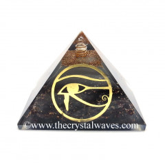 Glow In Dark GID Garnet Chips Orgone Pyramid With Horus Eye Symbol