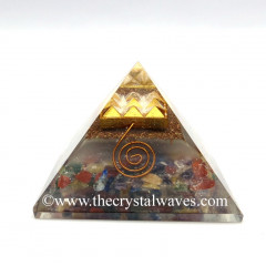 Glow In Dark GID Mix Chakra Chips Pyramid With 9 Pyramid Plate