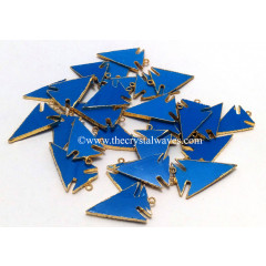 Turquoise Manmade Arrowhead Gold Electroplated Pendants