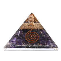 Amethyst Orgone Pyramid With Copper Wrrapped Crystal Point