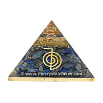 Lapis Lazuli Orgone Pyramid With Cho Ku Rei Symbol