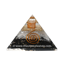 Selenite & Black Tourmaline Orgone pyramids With Copper Coil