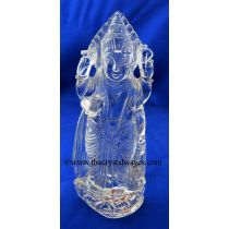 Exclusive Crystal Quartz / Sfatik Hand Carved Lord Vishnu Ji   