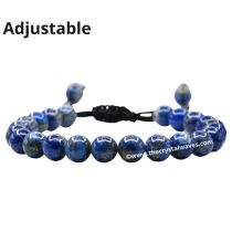 Lapis Lazuli Round Beads Bracelet Dyed