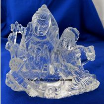 Exclusive Crystal Quartz / Sfatik Hand Carved   Shiva Parivar /Family