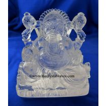 Exclusive Crystal Quartz / Sfatik Hand Carved  Lord Ganesha