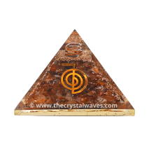 Carnelian Chips Orgone Pyramid With Cho Ku Rei Symbol