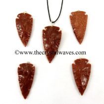 red-goldstone-arrowhead-diy-red-goldstone-pendant-necklace-jewelry
