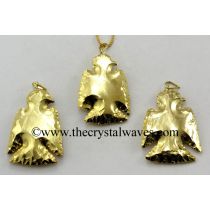 Agate Eagle Shape Full Gold Electroplated Pendants