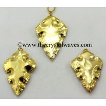 Agate Cross Shape Full Gold Electroplated Pendants