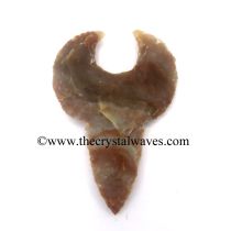 Agate HandKnapped Shark Tooth Shap