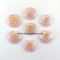 Rose Quartz Disc Sanskrit Chakra Set