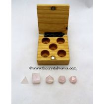 Rose Quartz 5 Pc Geometry Set With Wooden Box