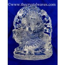 Exclusive Crystal Quartz / Sfatik Hand Carved Goddess Durga Idol