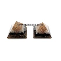 Selenite &amp; Black Tourmaline Orgone pyramids With Copper Coil