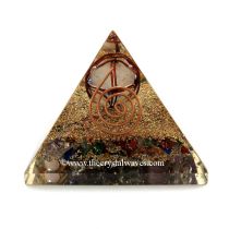Chakra Orgone Pyramids With Copper Wrapped Crystal Quartz Merkaba