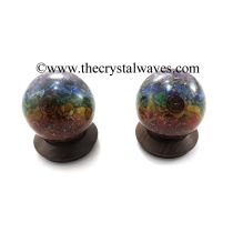 7 Chakra Layered Orgone Ball / Sphere