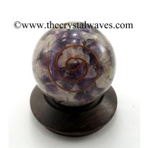 Rose, Amethyst & Crystal Quartz Chips Orgone Ball / Sphere
