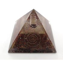 Red Jasper Chips Orgone Pyramids With Copper Wrrapped Crystal Point
