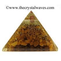 Camel Jasper Chips Orgone Pyramids With Copper Wrrapped Crystal Point
