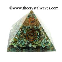 Turquoise Natural Chips Orgone Pyramids With Copper Wrrapped Crystal Point