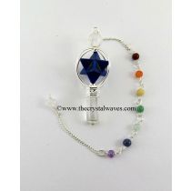 Lapis Lazuli 3 Pc Merkaba Pendulum With Chakra Chain 