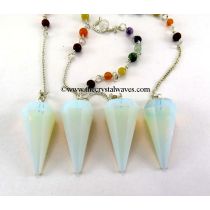 Opalite Faceted Pendulum With Chakra Chain 