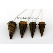 Tiger Eye Agate Faceted Pendulum