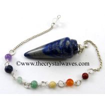 Lapis Lazuli Smooth Pendulum With Chakra Chain