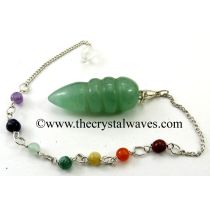 Green Aventurine Egyptian Style Pendulum With Chakra Chain