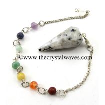 Rainbow Moonstone Faceted Pendulum With Chakra Chain