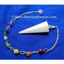 Scolecite Faceted Pendulum With Chakra Chain