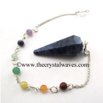 Sodalite Faceted Pendulum With Chakra Chain