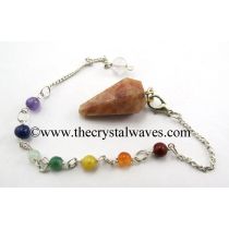 Sunstone Faceted Pendulum With Chakra Chain